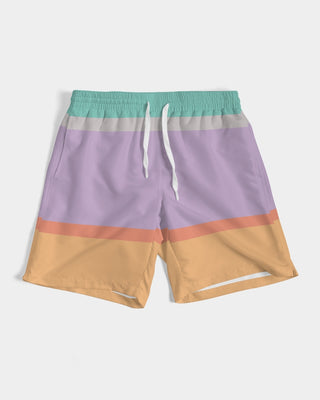 Men's 7" Inseam UPF 50 Swim Trunks, Desert Sunset Stripe Swim Trunks Berry Jane™