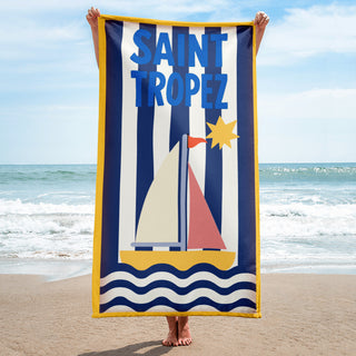 Saint Tropez Lightweight Beach Towel, Sailboat Beach Towels Berry Jane™