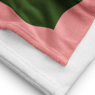 Flamingo Bay Beach Towel, Pink and Green, Flamingo print