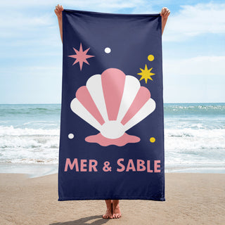Mer and Sable Sea and Sand Shell Graphic Beach Towel - Resort Beach Towels Berry Jane™