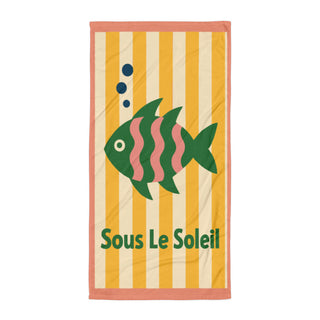 Sous le Soleil Soft Beach Towel, Graphic Print
