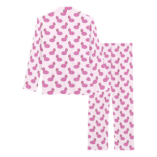 Women's Classic Pajama Set, Pink Flamingo Floaties Pajama Sets Berry Jane