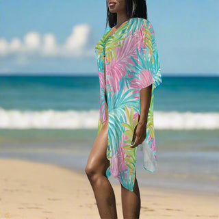 Long Kimono Style Swimsuit Cover-up, Los Cabos Floral Swimsuit Cover up Berry Jane™