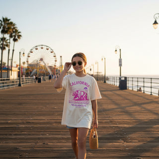 Kids California Golden State Pink Bear Graphic Tee Kids T-Shirts Berry Jane™