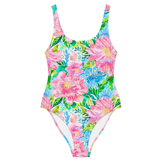 Women's One-Piece Swimsuit, Preppy Spring Floral Mix Swimwear Berry Jane™
