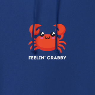 Feeling Crabby Beach Hoodie Sweatshirt, Royal Blue - Made in USA Hoodie Berry Jane
