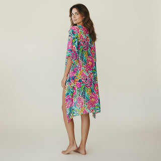 Women's Floral Leopard Print Sheer Kimono Cover-Up Swimsuit Cover up Berry Jane™