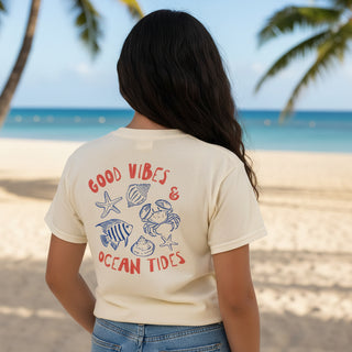 Kids Good Vibes, Ocean Tides Beach T-Shirt Kids T-Shirts Berry Jane™