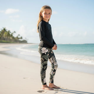 Girls (2T-7) UPF 50 Swim Leggings - Hawaiian Lily