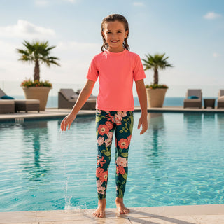 Girls (2T-7) UPF 50+ Swim Leggings, Seychelles Floral