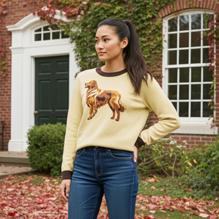 Golden Retriever Sweater, Knitted Crew Neck Sweater Sweaters Berry Jane™
