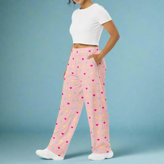 Women's Retro 80s Valentines Heart PJs, Pajama Lounge Pants Womens Pajama Pants Berry Jane™