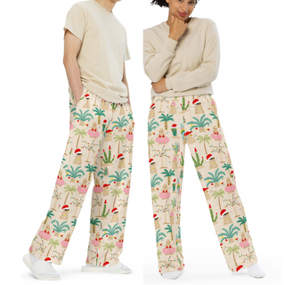 His and Hers Couples Christmas Holiday Lounge Pajama Pants, Beach Snowman Party Womens Pajama Pants Berry Jane™