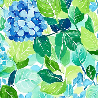 Women's Blue Hydrangea Floral Print Maxi Dress, Beach Resort Dresses Berry Jane™