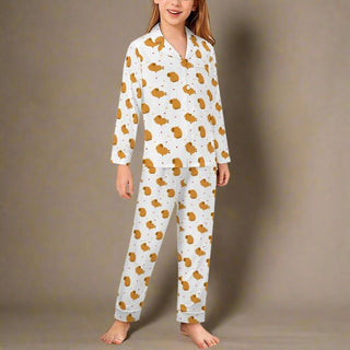 Kids Capybara and Hearts 2 Pc. Pajama Set, Unisex Kids Pajamas Berry Jane