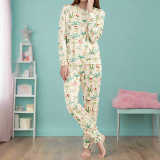 Kids Girls Youth Family Matching Pajamas for tropical Christmas vacation, Beach Holidays