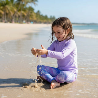 Girls (2T-7) UPF 40 Swim Leggings - Pastel Tie Dye