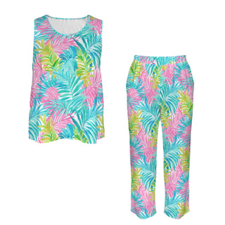 Resort 2 Piece Pants and Top Set, Los Cabos Floral Womens Pant Set Berry Jane™