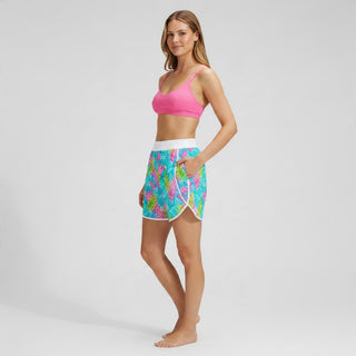 Women's 3" Lined Swim Shorts, Zipper Pockets - Los Cabos Floral Swim Shorts Berry Jane™