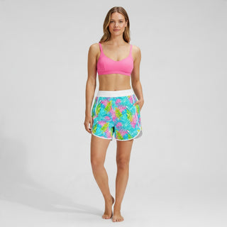 Women's 3" Lined Swim Shorts, Zipper Pockets - Los Cabos Floral Swim Shorts Berry Jane™