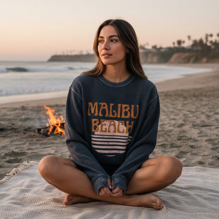 Malibu Beach Comfy Ribbed Sweatshirt with Thumbholes Sweatshirts Berry Jane™