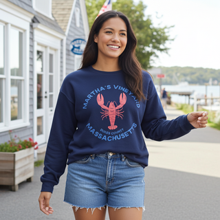 Martha's Vineyard Sweatshirt - Lobster  Garment Dyed Tourist Sweatshirt Sweatshirts Berry Jane™