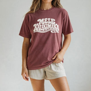 Mele Kalikimaka Vintage Graphic Oversized Tee 100% Cotton T-Shirts Berry Jane™