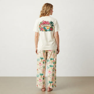 Mele Kalikimaka Hawaiian Christmas Rear Graphic T-Shirt