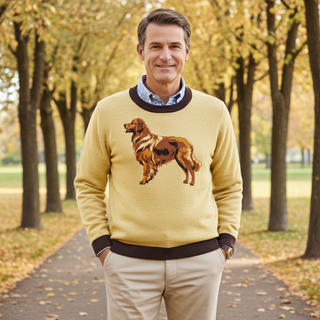 Golden Retriever Sweater, Knitted Crew Neck Sweater Sweaters Berry Jane™