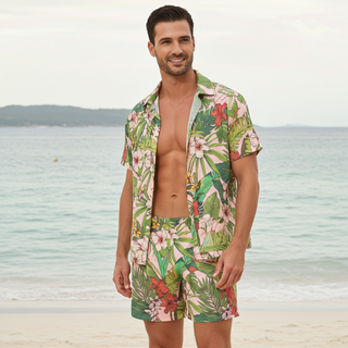 Men's Vintage Tropical Floral Hawaiian Beach Shirt Men's Shirts Berry Jane™