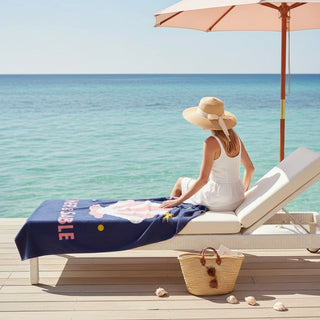Mer and Sable Sea and Sand Shell Graphic Beach Towel - Resort Beach Towels Berry Jane™