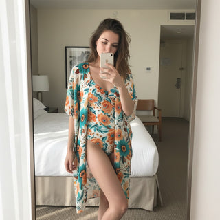 Western Boho Floral Kimono Beach Cover-up Cover ups Berry Jane