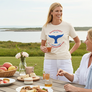 Women's Nantucket t-shirt with whale tail