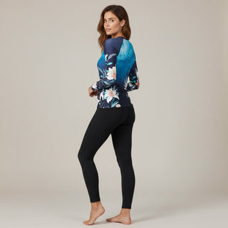 Women's UPF 50 Rash Guard Ocean Tropical Floral Rash Guards & Swim Shirts Berry Jane™