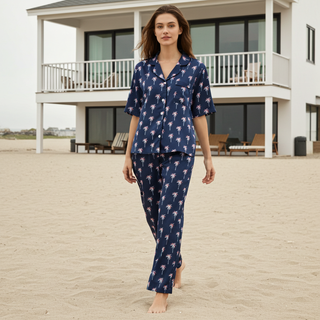 Women’s Silky Beach Pajama Pants, Palm Trees Womens Pajama Pants Berry Jane™
