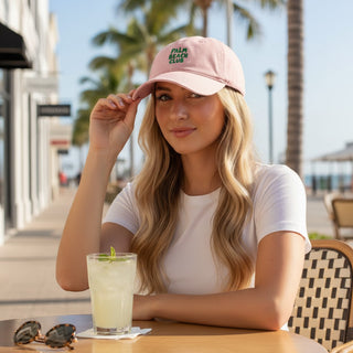 Palm Beach Club Embroidered Pink Garment Washed Baseball Cap Baseball Caps Berry Jane™