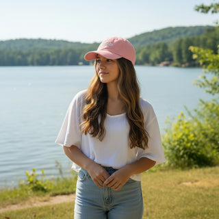 Pink Baseball Hat Berry Jane Embroidered Script Logo