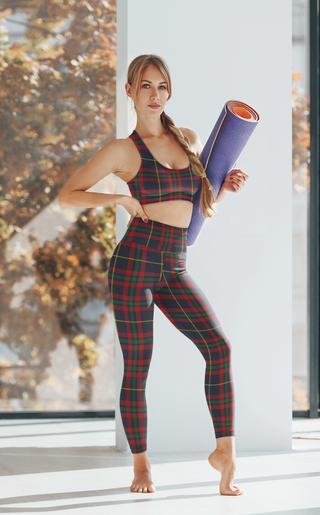 Preppy Plaid Christmas Holiday Plaid Tartan Yoga Leggings Yoga Leggings Berry Jane™