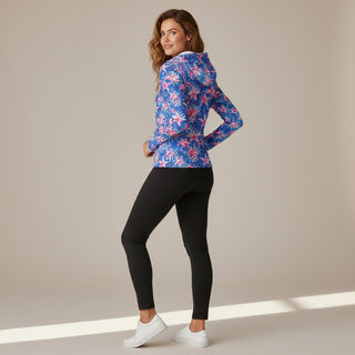 Women's Full Zip Hooded Thumbhole Sports Jacket - Fireworks Women's Jackets Berry Jane