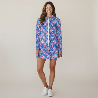 Women's Full Zip Hooded Thumbhole Sports Jacket - Fireworks Women's Jackets Berry Jane