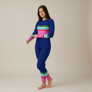 Women's UPF 50+ Swim Paddleboard Leggings | Preppy Stripe Swim leggings Berry Jane™