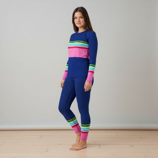 Women's UPF 50+ Swim Paddleboard Leggings | Preppy Stripe Swim leggings Berry Jane™
