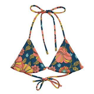 Women's 70s Retro Floral Triangle Bikini Top Swimsuit Tops Berry Jane™