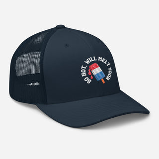 July 4th Red, White and Blue Popsicle Embroidered Trucker Cap Hats Berry Jane™