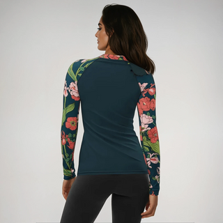 Women's UPF 50 Long Sleeve Rash Guard - Seychelles Floral Rash Guards & Swim Shirts Berry Jane™