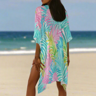 Long Kimono Style Swimsuit Cover-up, Los Cabos Floral Swimsuit Cover up Berry Jane™