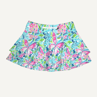Women's cute pickleball and tennis skorts, double layer, floral, colorful print