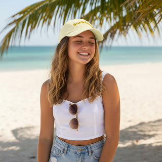 Sunkissed Embroidered Pastel Yellow Baseball Hat Hats Berry Jane™