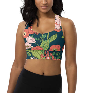 Swim Sports Bra Top UPF 50+ Sizes XS-3XL - Seychelles Floral Swimwear Berry Jane™