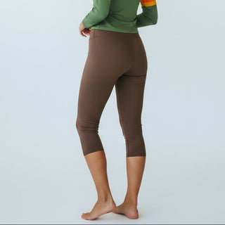 Women's Lined Swim Capri Pants UPF 50+ Crop Swim Leggings, Brown swim leggings Berry Jane